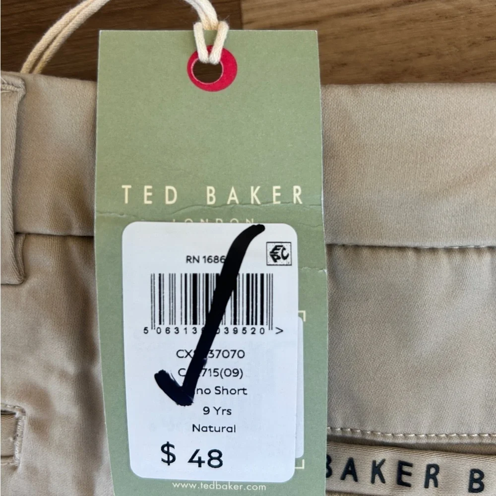 Baker By Ted Baker Khaki Dress Shorts With Adjustable Waist Boys Size 9 Years